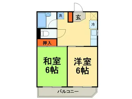 ドエル幕張本郷(2DK/1階)の間取り写真