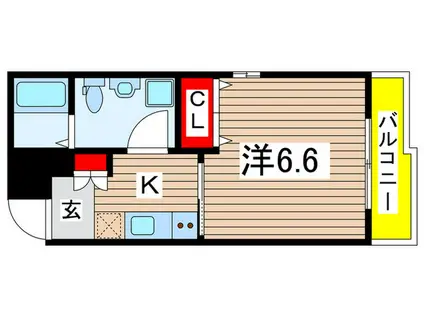 ベルクレールイースト(1K/3階)の間取り写真