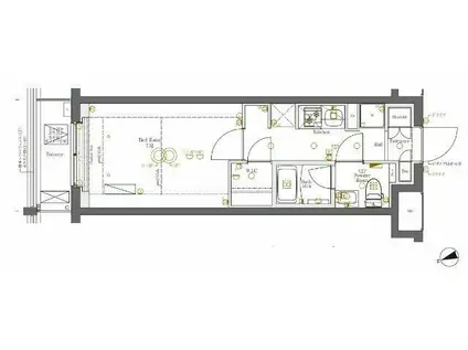 アゼスト亀戸II(1K/4階)の間取り写真