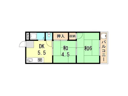 吉川マンション(2DK/3階)の間取り写真