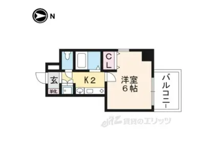 プレサンス京都御所東406(1K/4階)の間取り写真