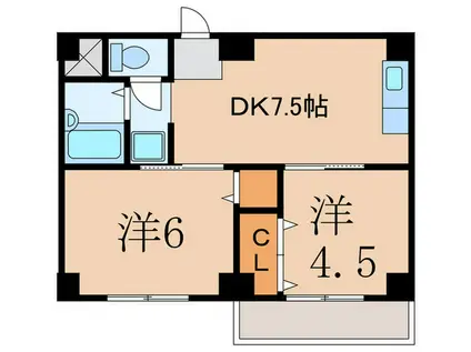 カノープスアルファ(2DK/4階)の間取り写真