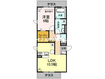 フローレンA(1LDK/1階)の間取り写真