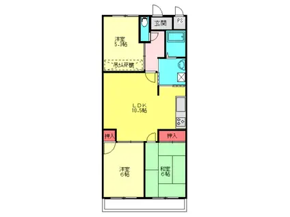 グローリーガーデン(3LDK/1階)の間取り写真