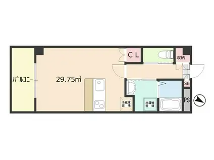 ソレイユ アサノ(1K/2階)の間取り写真