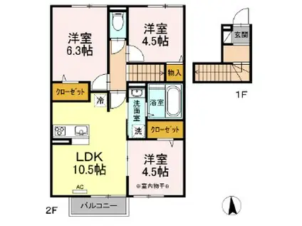 ルミエール(3LDK/2階)の間取り写真