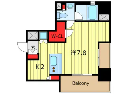 XEBEC東日暮里サウス(1K/8階)の間取り写真