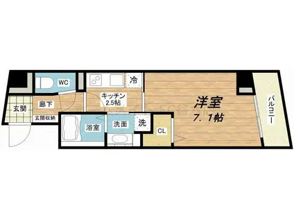 HAKUGAビル(1K/3階)の間取り写真