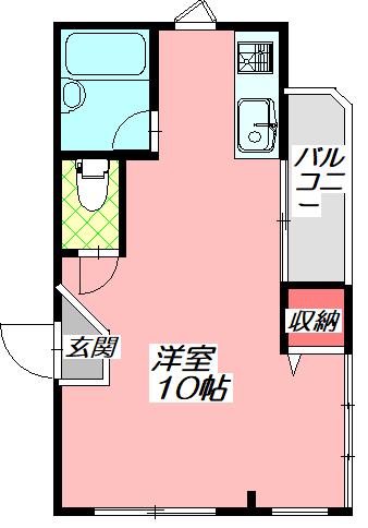 第二グランドヒル水橋(1DK/3階)の間取り写真
