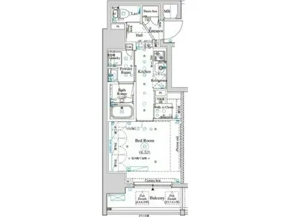ARKMARK四谷左門町(1K/7階)の間取り写真