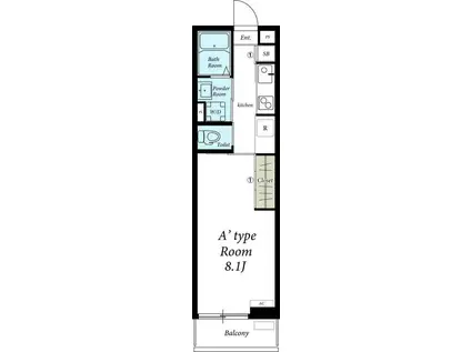 リブリ・クヴェレ(1K/2階)の間取り写真