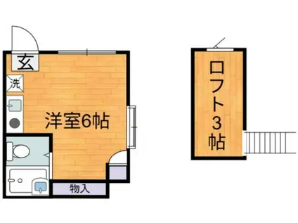 アーチェリーハウス(ワンルーム/2階)の間取り写真