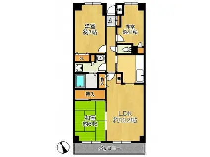 ステージ鷺沼(3LDK/3階)の間取り写真