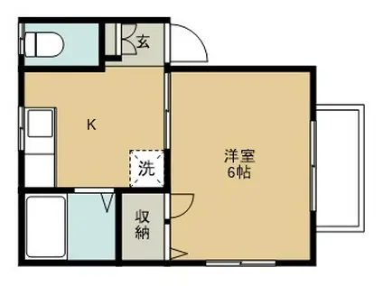 サマックス グレシャス(1K/2階)の間取り写真