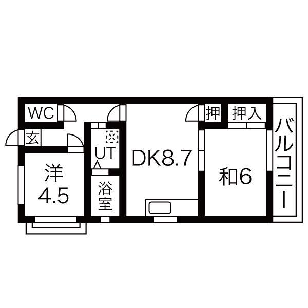 メゾン前田(2DK/6階)の間取り写真