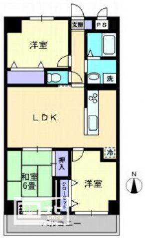 レイクウエスト(3LDK/10階)の間取り写真