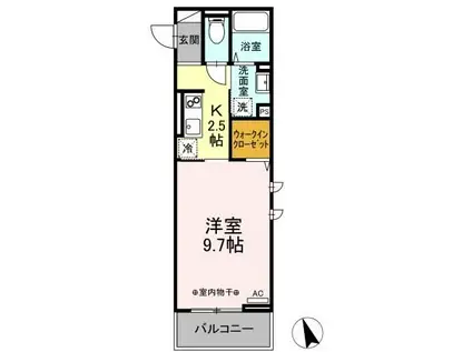 セジュールオッツ・YSK(1K/3階)の間取り写真