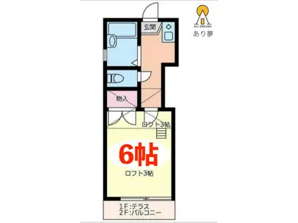 レオパレス21三ツ沢上町第2(1K/2階)の間取り写真