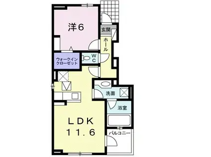 グレース唐橋B(1LDK/1階)の間取り写真