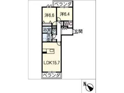 エクセレントラックA(2LDK/3階)の間取り写真