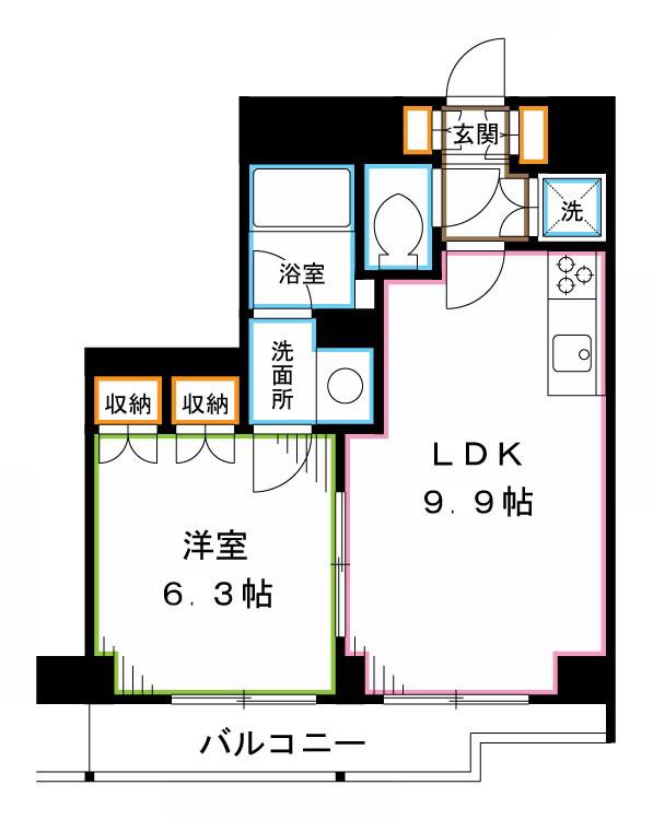 エスティメゾン中野(1LDK/5階)の間取り写真