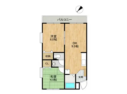 コージーコートA(2DK/2階)の間取り写真