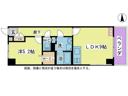 アクティ三本松(1LDK/5階)の間取り写真