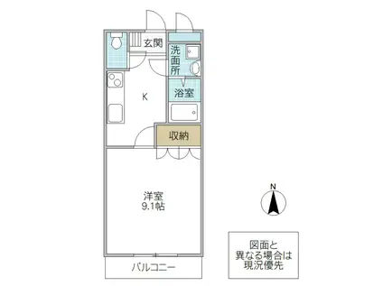 コンフォール舟小屋(1K/6階)の間取り写真