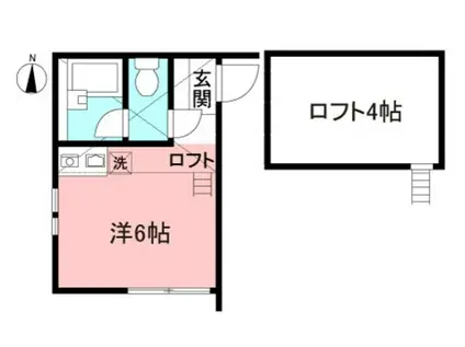 ユナイト三ツ沢公園イングリッドの杜(ワンルーム/2階)の間取り写真