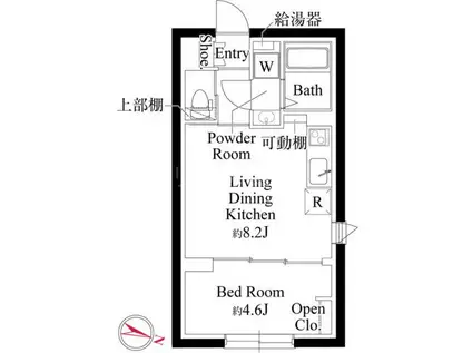 CASA PIAZZA品川イースト(1LDK/2階)の間取り写真