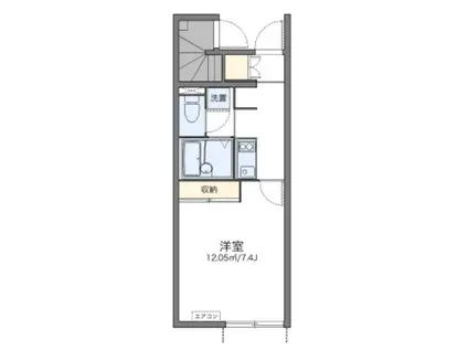 レオネクストタートルクレインI(1K/1階)の間取り写真