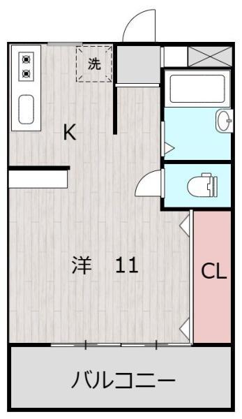 コスモ高千穂(ワンルーム/6階)の間取り写真