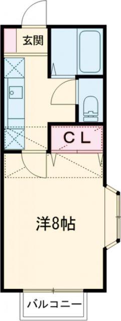 ダンディピ-ス(1K/1階)の間取り写真