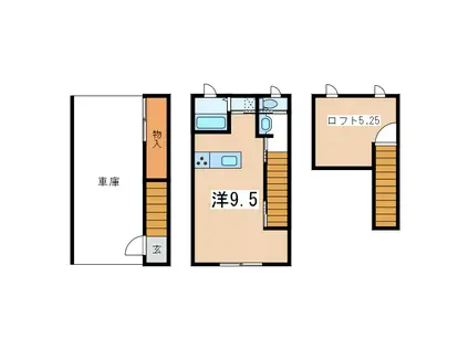 LAMBORGHINI(ワンルーム/1階)の間取り写真