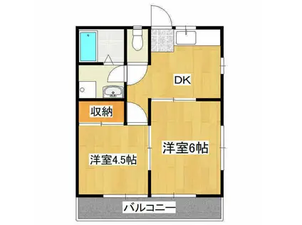 ハイツ鈴木(2DK/1階)の間取り写真