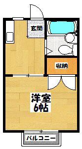 和喜第2ハイツ(1K/2階)の間取り写真