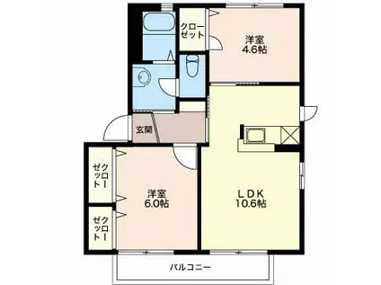 メゾンド・グレースI(2LDK/2階)の間取り写真