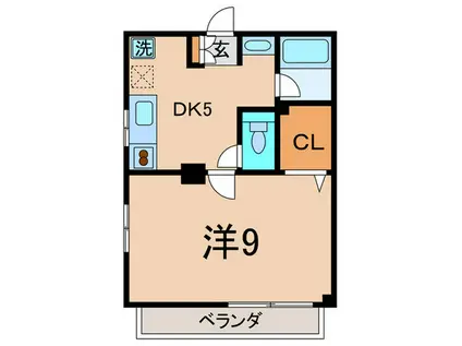 エムビル(1DK/3階)の間取り写真