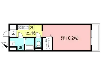 ラフィーネ上祖師谷(1K/2階)の間取り写真