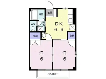 タウニィ武下(2DK/2階)の間取り写真