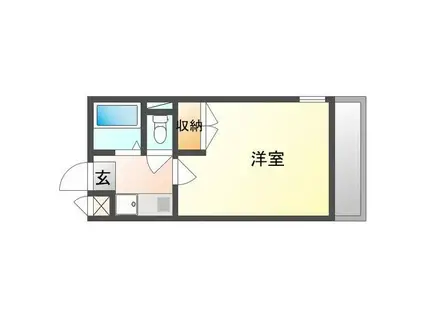 ハイツ南風(1K/3階)の間取り写真