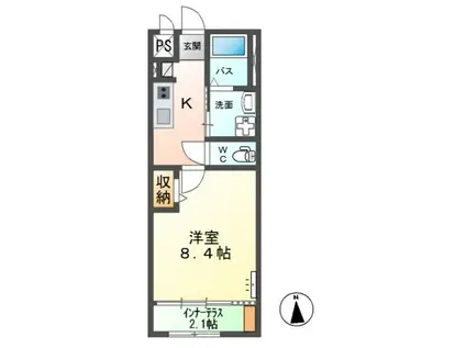 アルモニーコンフォール(1K/1階)の間取り写真