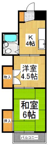 メゾンドボヌ-ル(2K/3階)の間取り写真