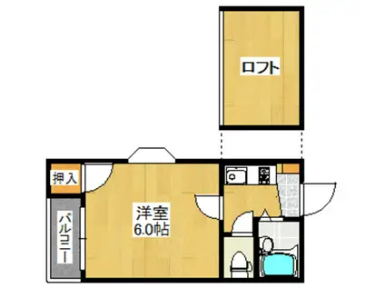 クオリティ荒江Ⅰ(1K/1階)の間取り写真