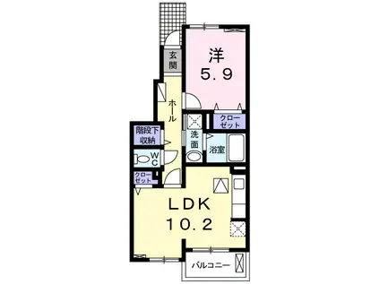 ラフレシール(1LDK/1階)の間取り写真