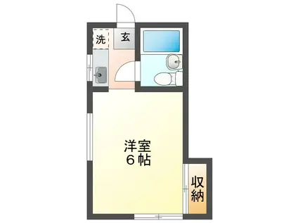 ホワイトコート(1K/1階)の間取り写真