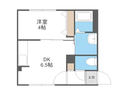 ラフィーネ発寒南III(1DK/1階)の間取り写真
