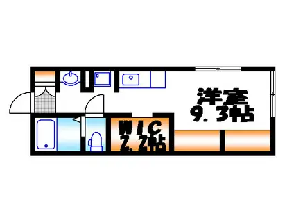 SELENO堀越(ワンルーム/1階)の間取り写真