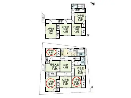 安田荘(ワンルーム/1階)の間取り写真