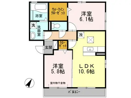 CONCERTO GROSSO(2LDK/1階)の間取り写真